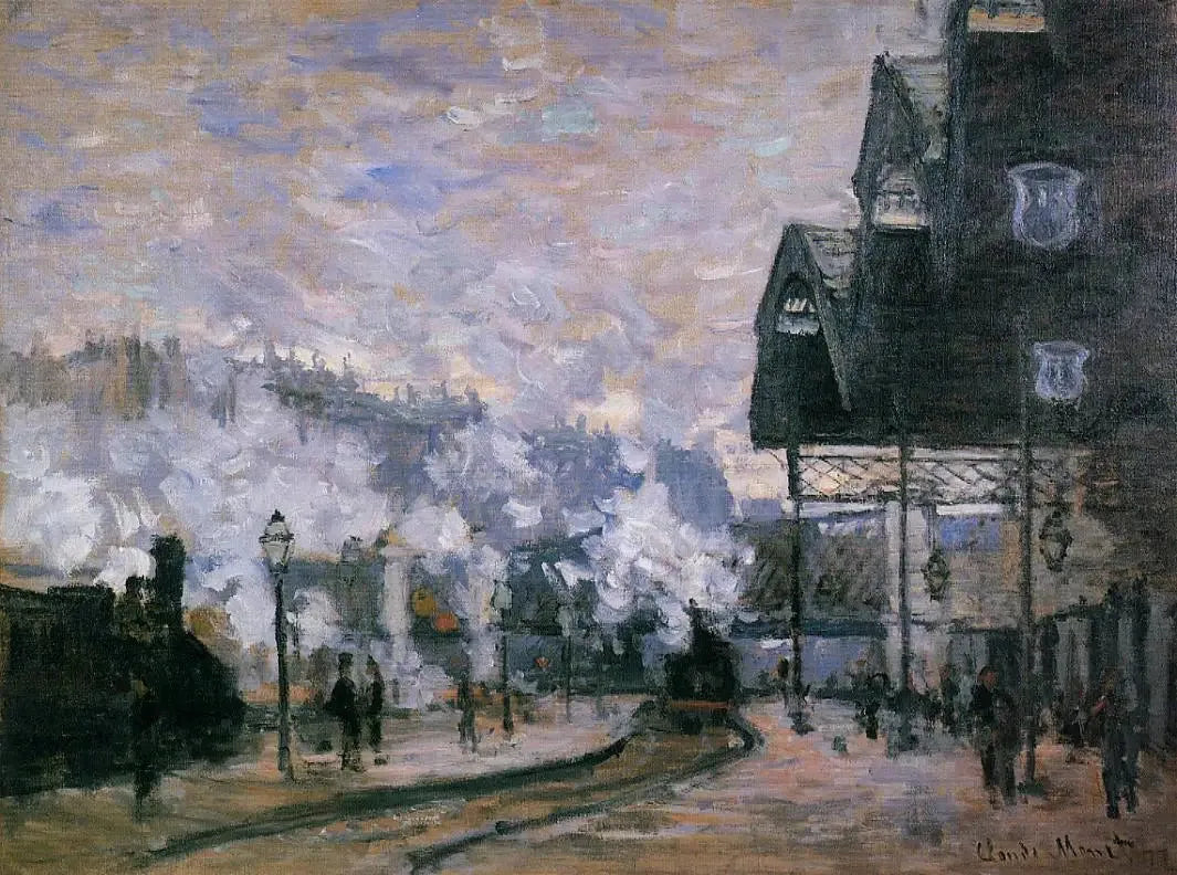 La Gare Saint-Lazare, vue extérieure - Claude Monet image 1 reproduction de peinture à l’huile