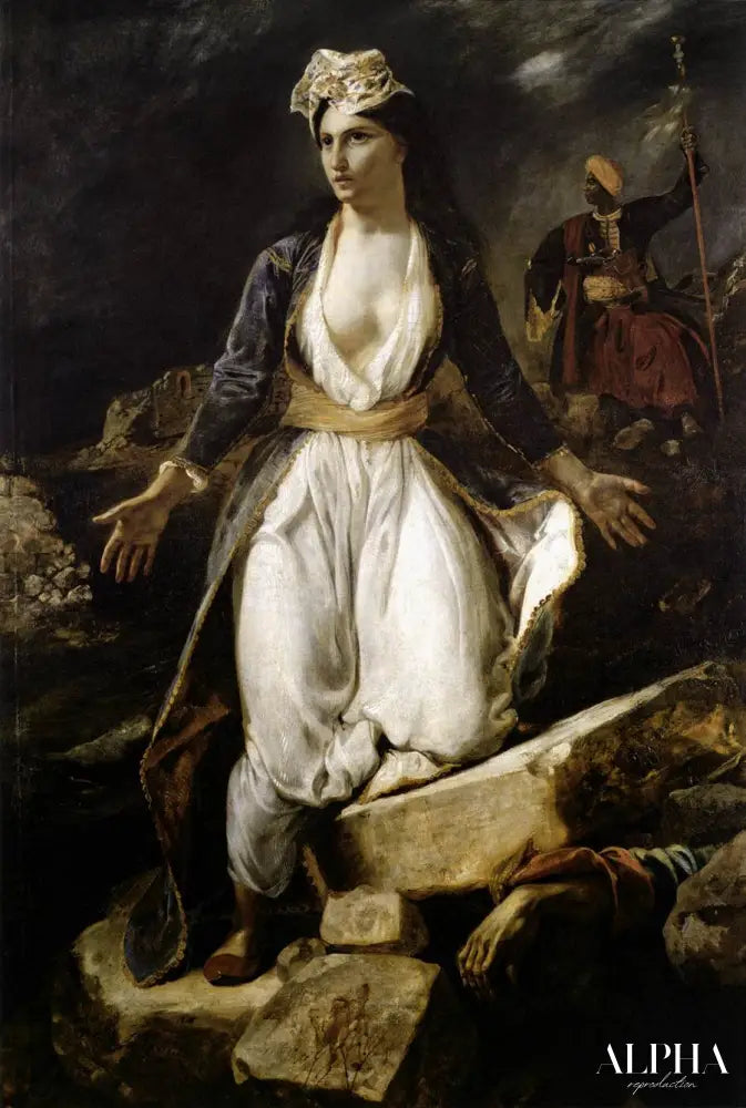 La Grèce sur les ruines de Missolonghi - Eugène Delacroix - Reproductions de tableaux et peintures haut de gamme