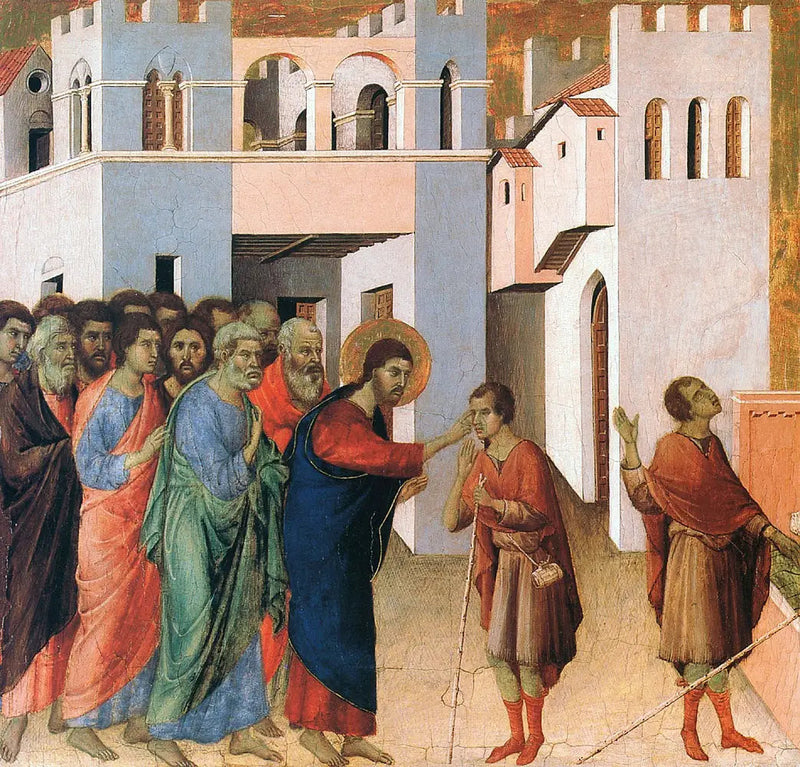 Görme engelli doğan adamın iyileşmesi - Duccio di Buoninsegna