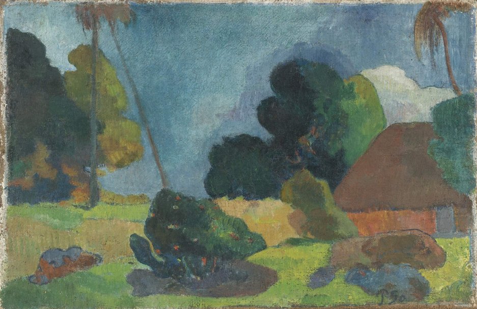 Reproduction du tableau « La Hutte sous les palmiers - Paul Gauguin » par Alpha Reproduction en peinture à l’huile