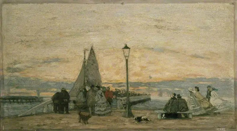 Trouville İskelesi: Gün Batımı - Eugène Boudin