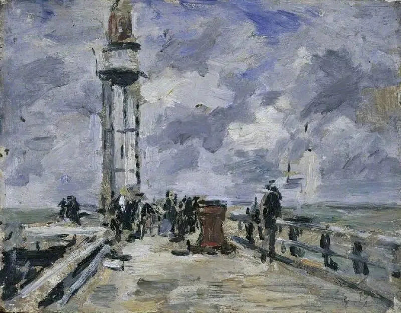 Honfleur İskelesi ve Feneri - Eugène Boudin