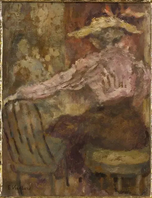 Pembe gömlek giymiş genç kadın - Édouard Vuillard