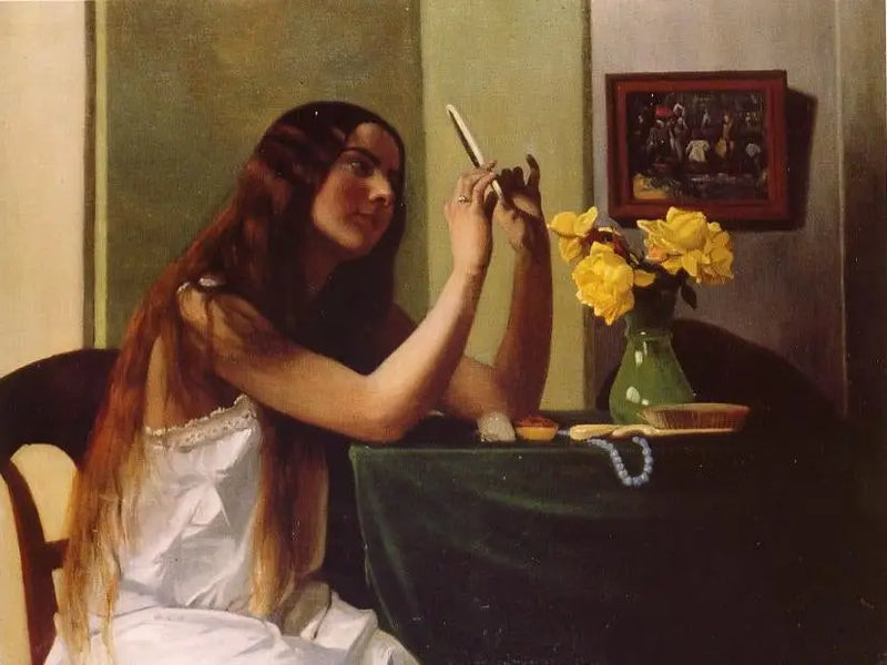 Genç Kız Aynada - Félix Vallotton