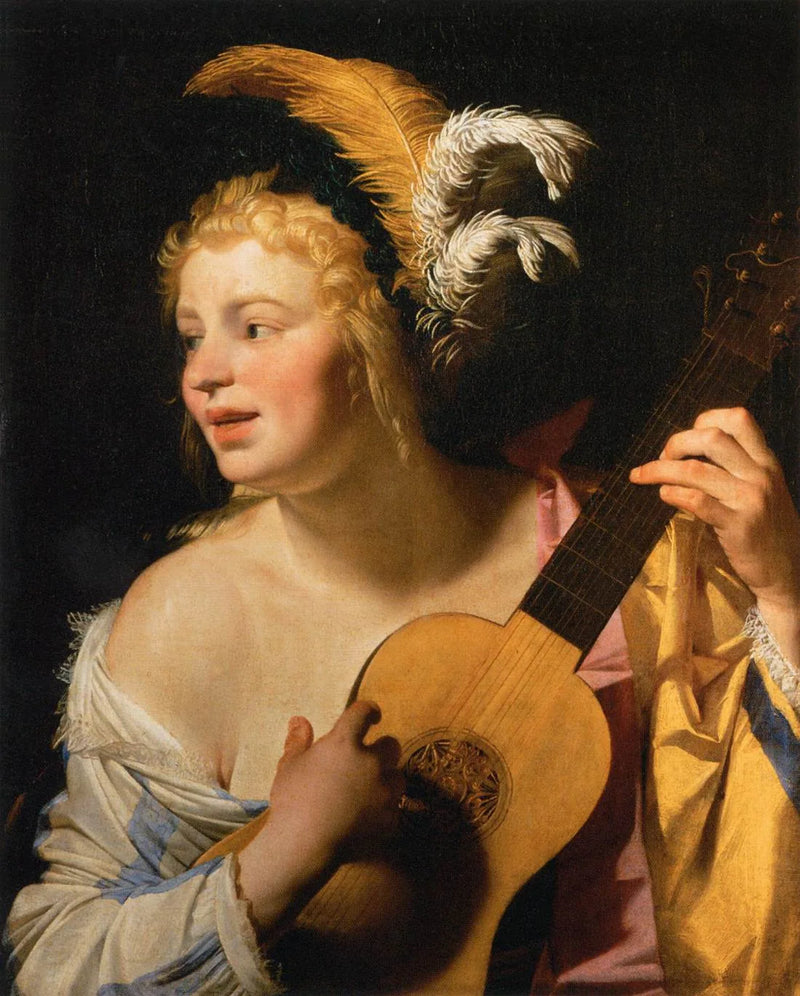 Gitarist Kız - Gerrit van Honthorst
