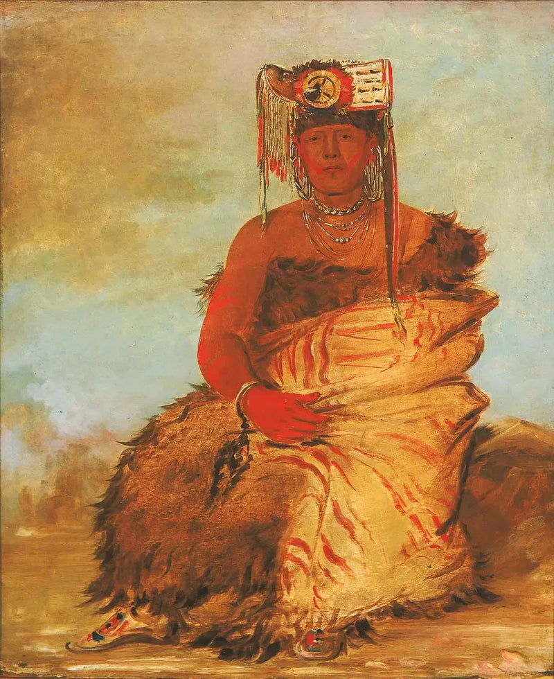 La-kée-too-wi-rá-sha, küçük şef, bir Tapage Pawnee savaşçısı - George Catlin