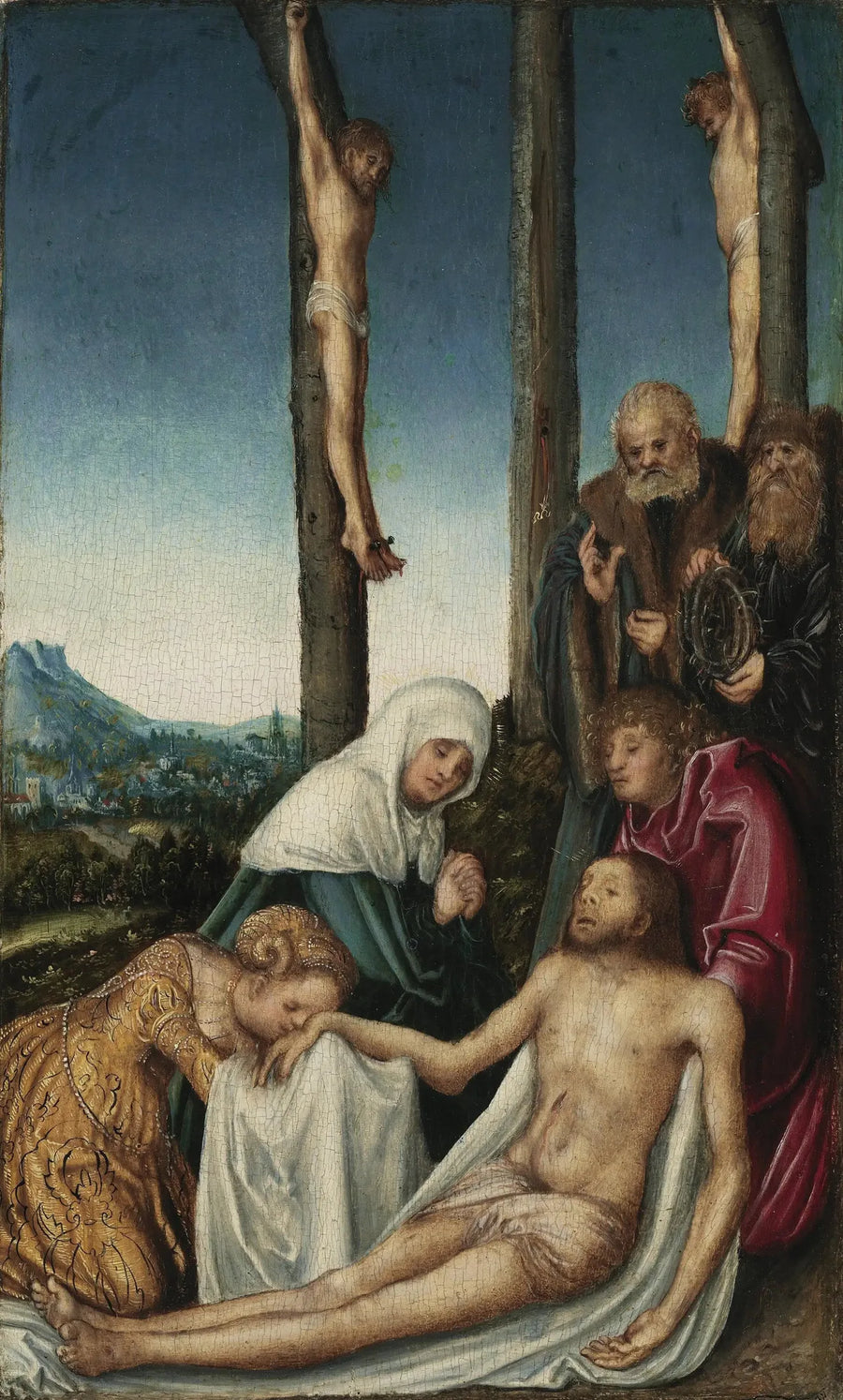 İki Hırsızın Çarmıha Gerilişiyle Yas Tutma - Lucas Cranach the Elder