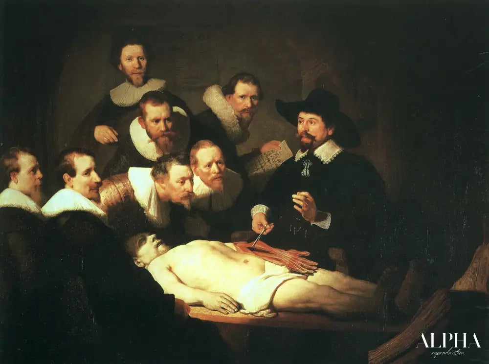 La Leçon d'anatomie du docteur Tulp - Rembrandt van Rijn - Reproductions de tableaux et peintures haut de gamme