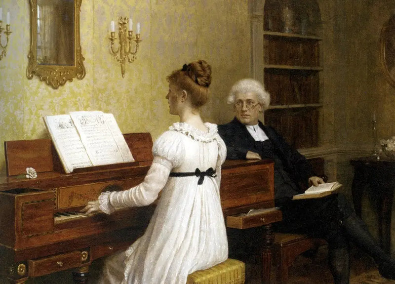 piyano dersi - Edmund Blair Leighton