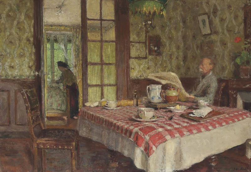 Vaucresson'daki yemek odasında okuma - Édouard Vuillard