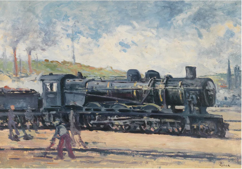 Charleroi civarındaki lokomotif - Maximilien Luce