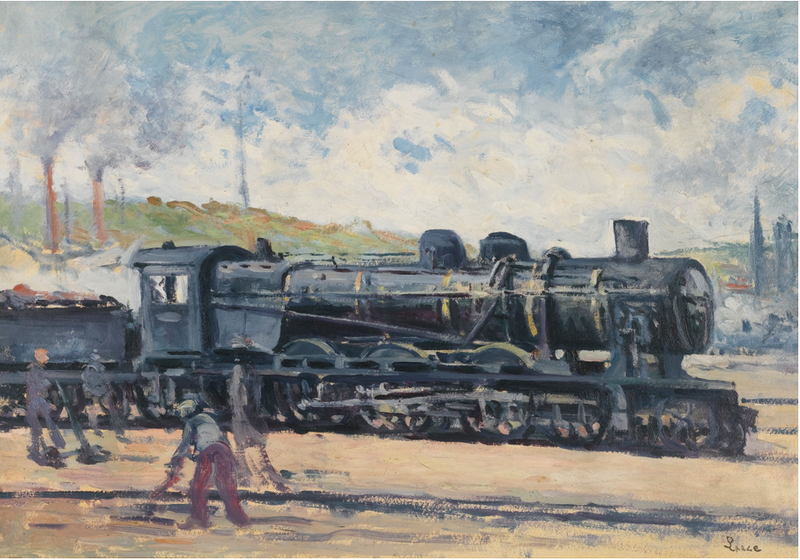 Charleroi civarındaki lokomotif - Maximilien Luce