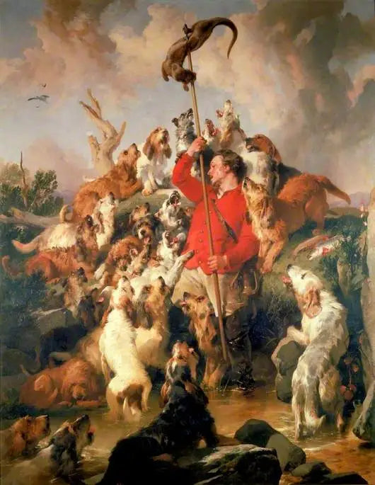 Aberdeen Kontu'nun Köpekli Su Samuru ve Su Samuru Avı - Edwin Henry Landseer