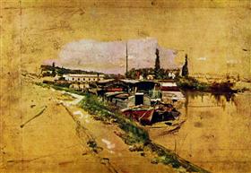 Marly Makinesi (Bougival'daki Seine) - Giovanni Boldini