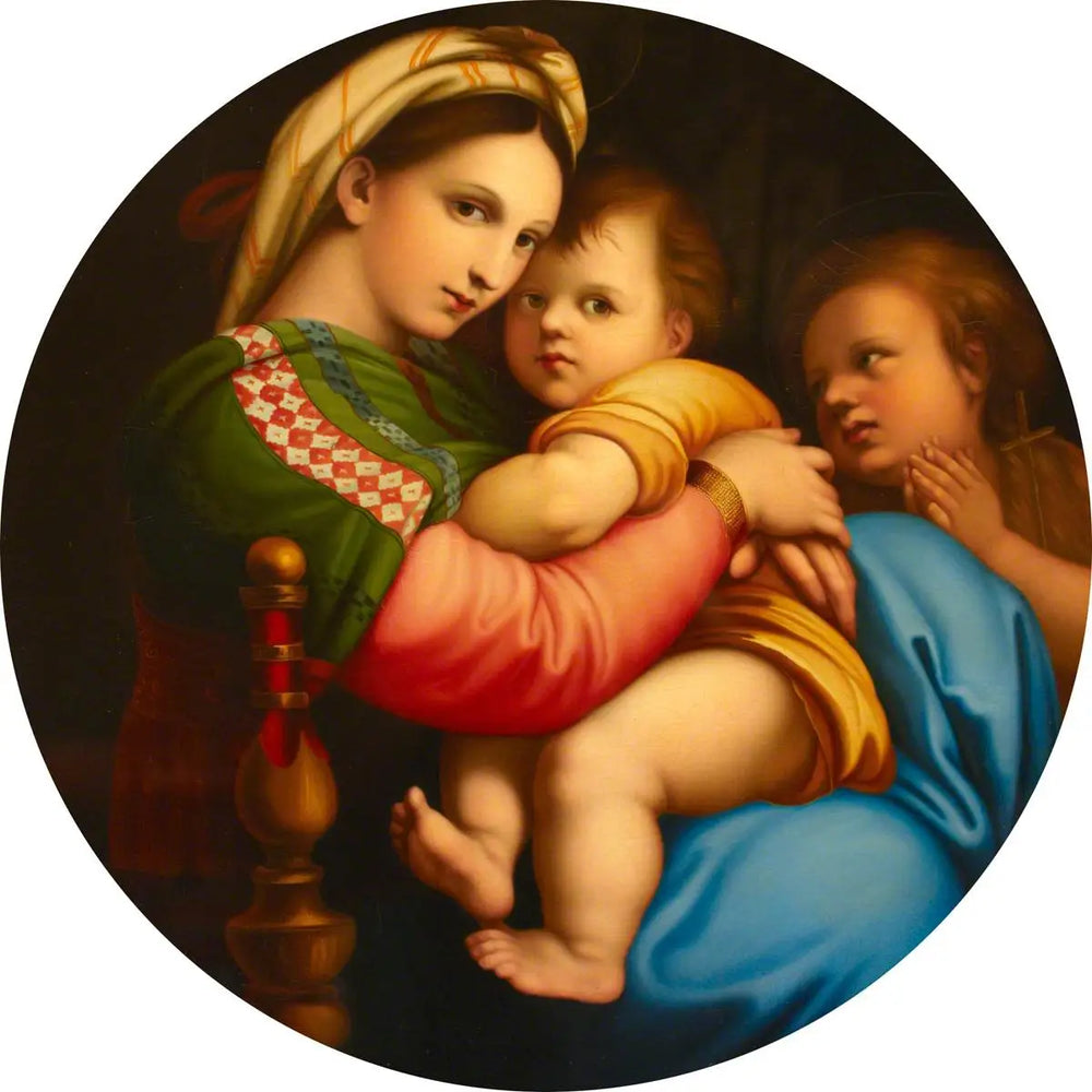 Reproduction du tableau « La Madone de la chaise - Raphaël Sanzio » par Alpha Reproduction en peinture à l’huile