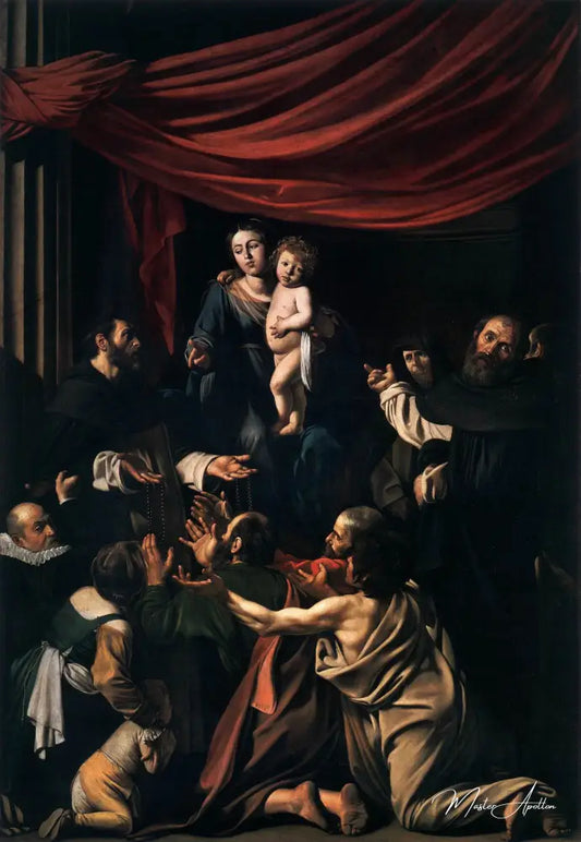 La Madone du rosaire - Caravage - Reproductions de tableaux et peintures haut de gamme