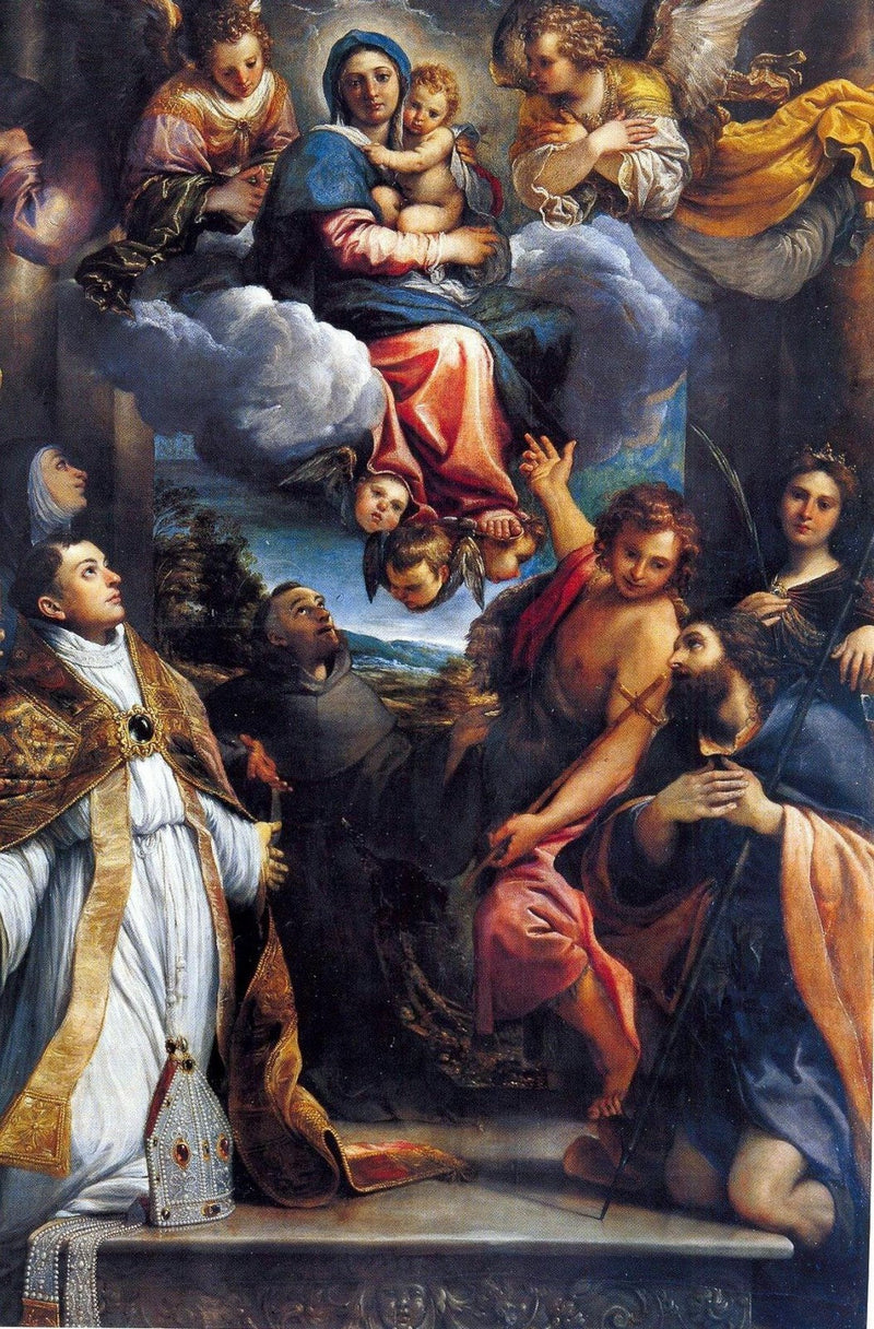 İlahi Meryem ve Azizlerle Zaferle Taçlandırılmış Madonna - Annibale Carracci