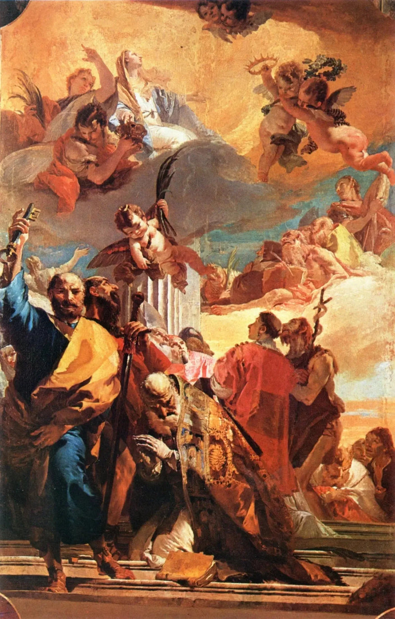 İlahi Meryem ve Azizlerle Zaferle Taçlandırılmış Madonna - Giovanni Battista Tiepolo