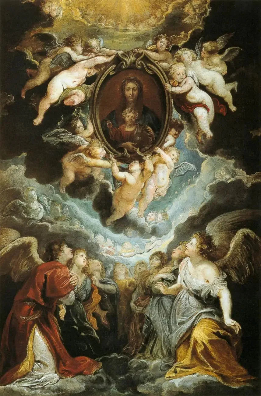 Serafim ve Kerubim tarafından tapılan Vallicella Madonna'sı - Peter Paul Rubens