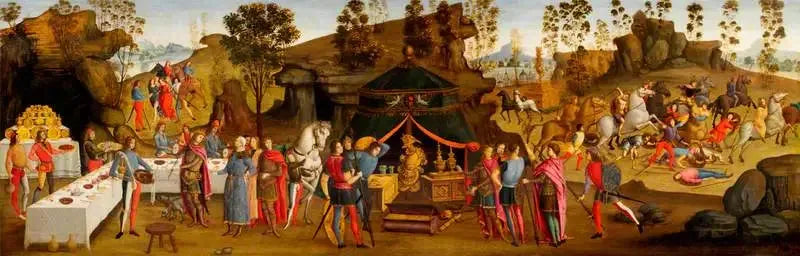 Büyük İskender'in yüceliği (Büyük İskender hikayesinden sahne) - Domenico Ghirlandaio