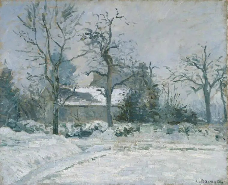 La Maison de la Piette, Montfoucault, kar etkisi - Camille Pissarro