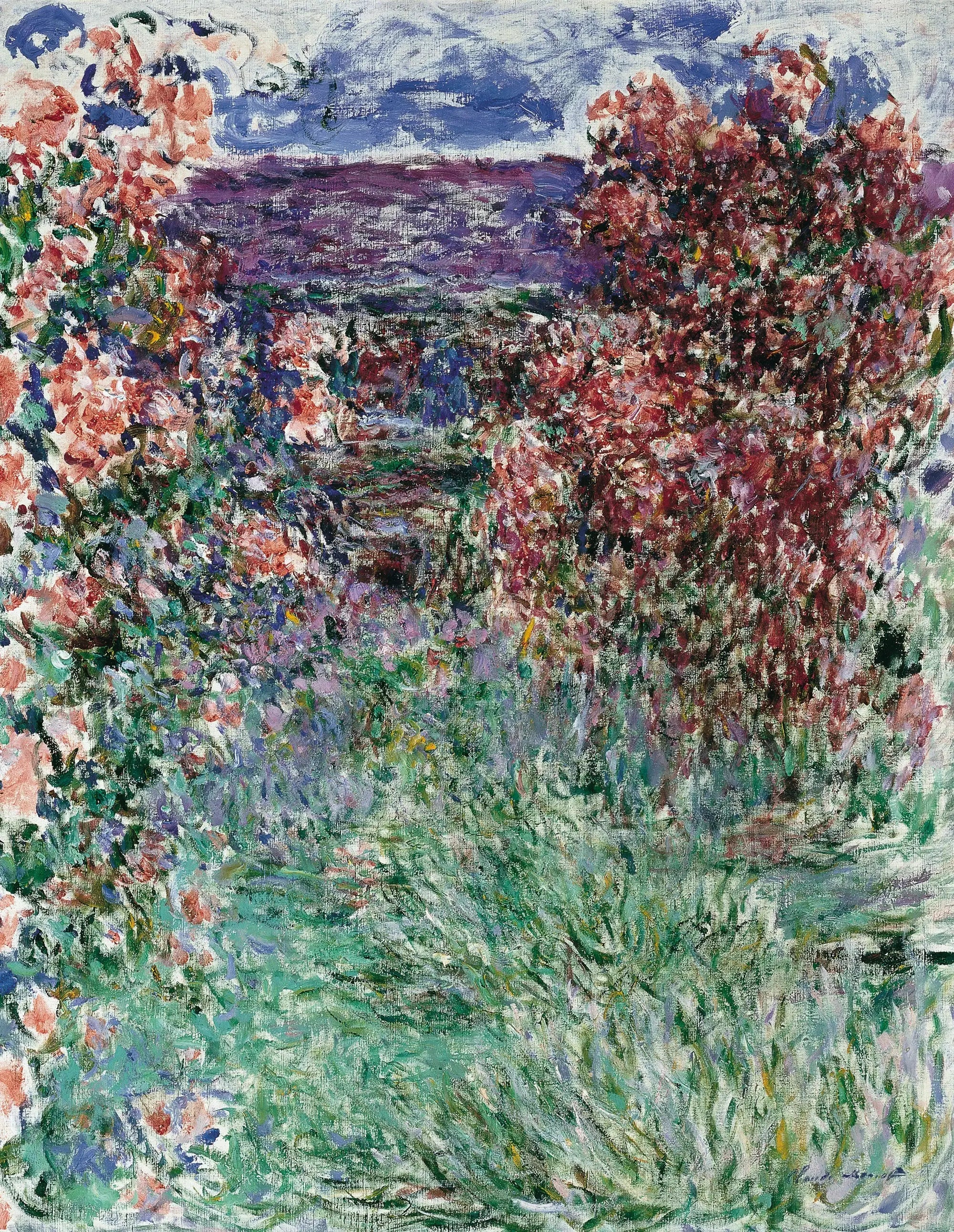 Reproduction du tableau « La maison parmi les roses - Claude Monet » par Alpha Reproduction en peinture à l’huile