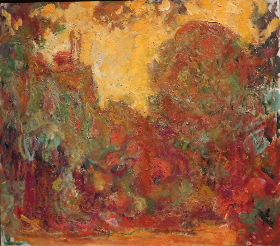 Gül bahçesinden ev manzarası - Claude Monet