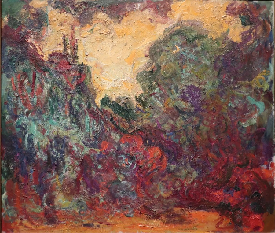 Gül bahçesinden ev manzarası - Claude Monet