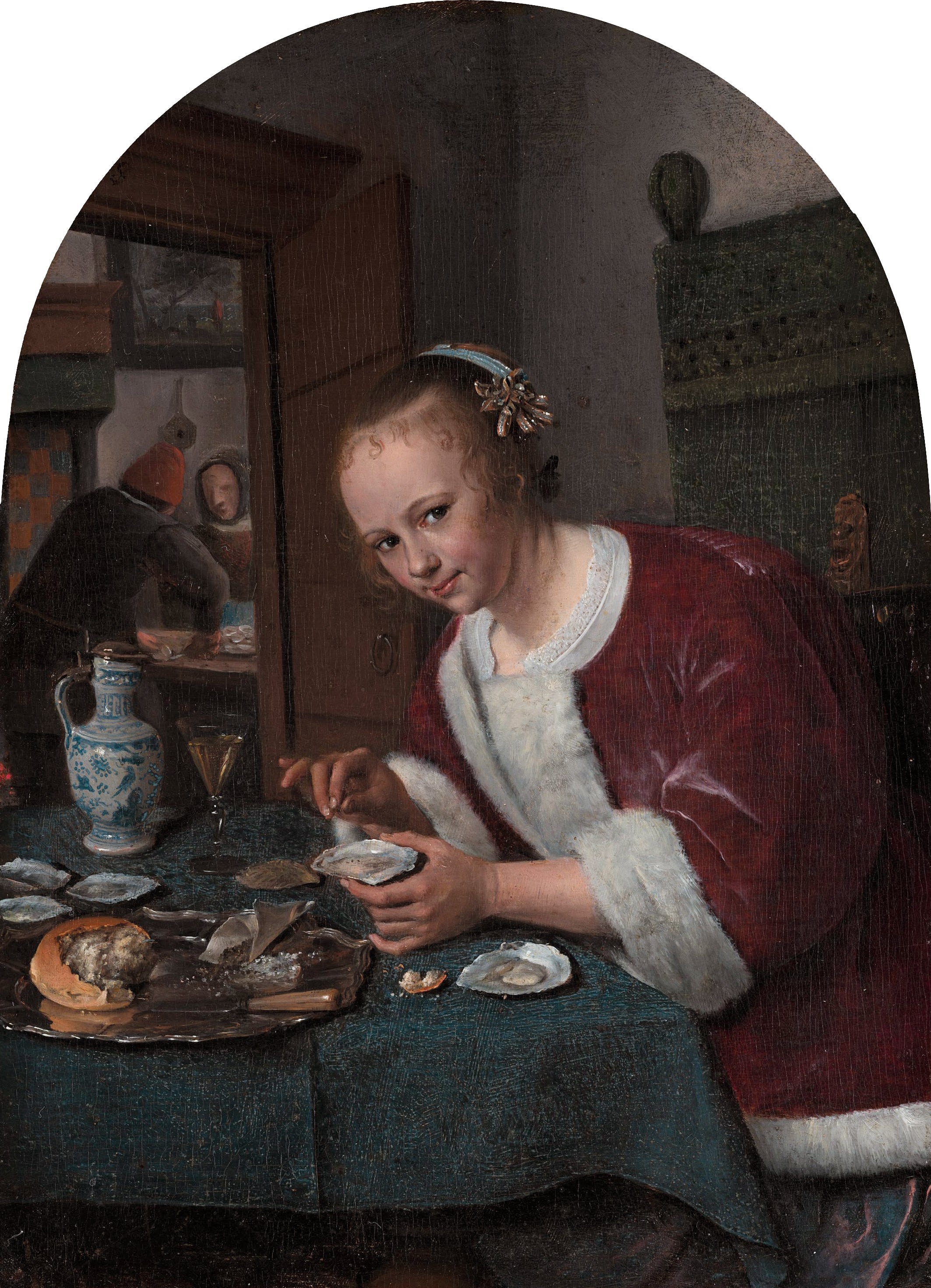 La Mangeuse d'huitres - Jan Steen image 1 copie de tableau peinte à la main
