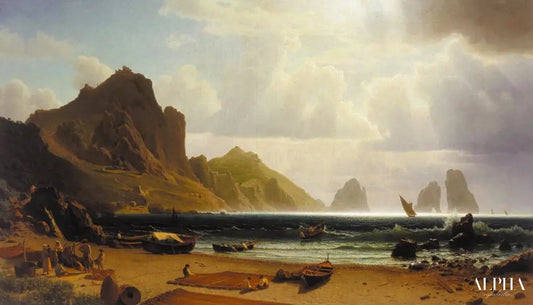 La Marina Piccola, Capri - Albert Bierstadt - Reproductions de tableaux et peintures haut de gamme