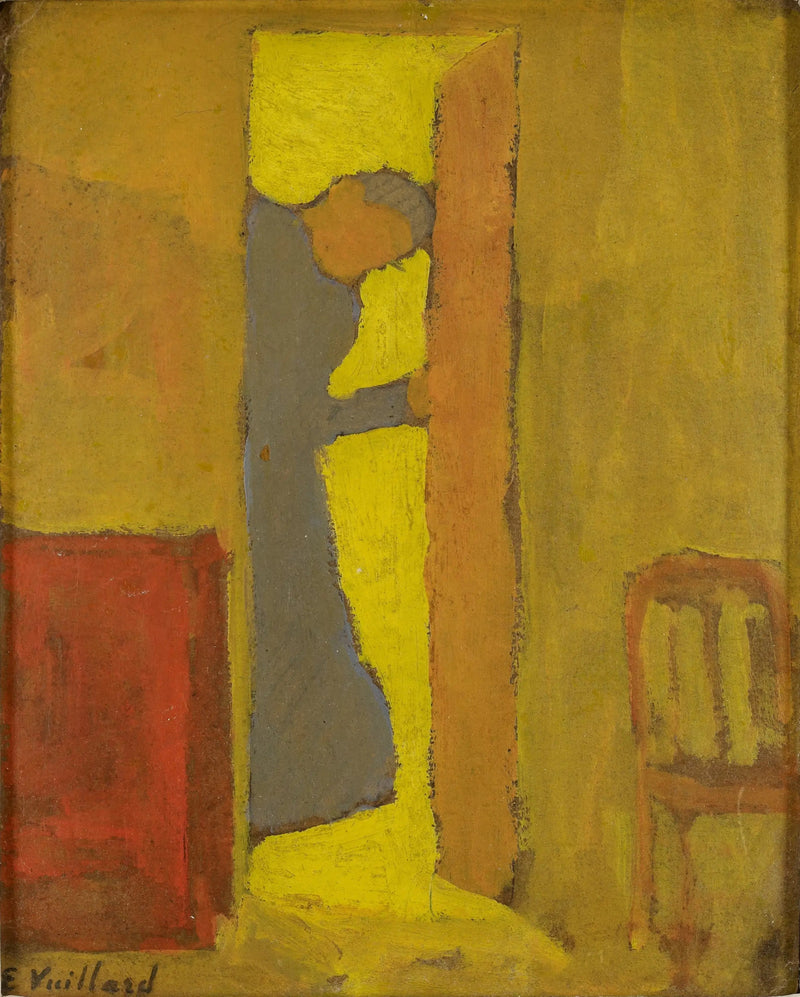 Sanatçının annesi kapı açarken - Édouard Vuillard