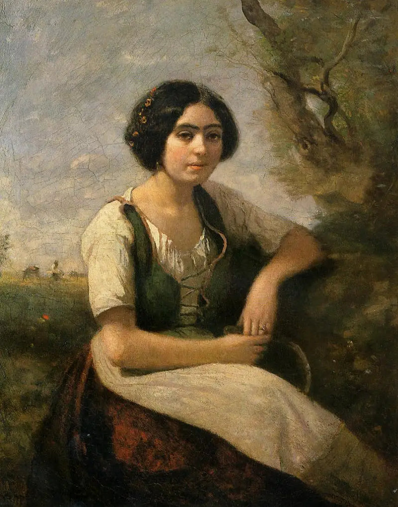 Sikke ile biçen biçerdöver - Jean-Baptiste Camille Corot