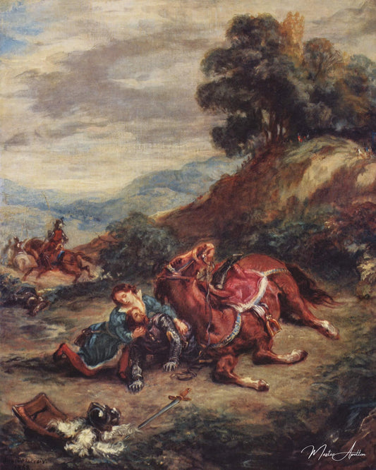 La mort de Lara I - Eugène Delacroix - Reproductions de tableaux et peintures haut de gamme