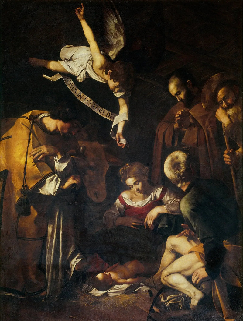 Kutsal Doğum: Aziz François ve Aziz Laurent ile - Caravaggio