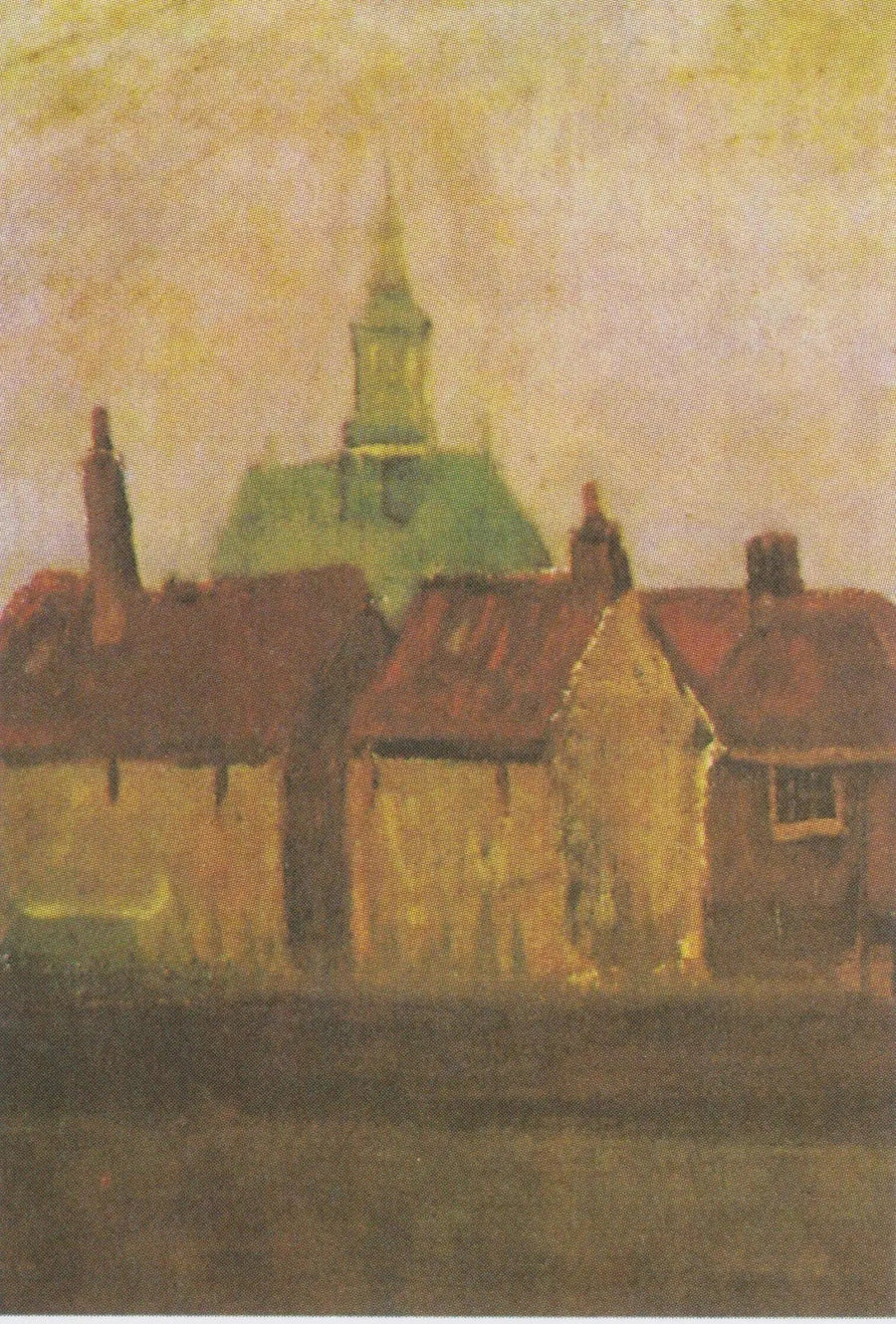 Lahey'deki yeni kilise ve eski evler - Vincent van Gogh