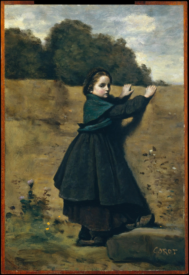 Meraklı küçük kız - Jean-Baptiste Camille Corot