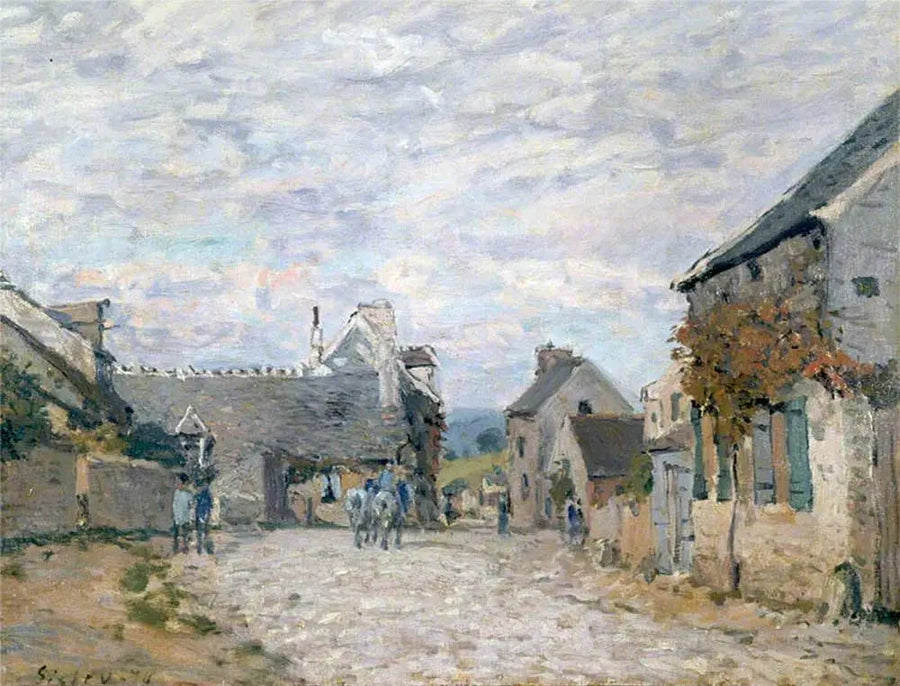 Küçük meydan, köy sokağı - Alfred Sisley