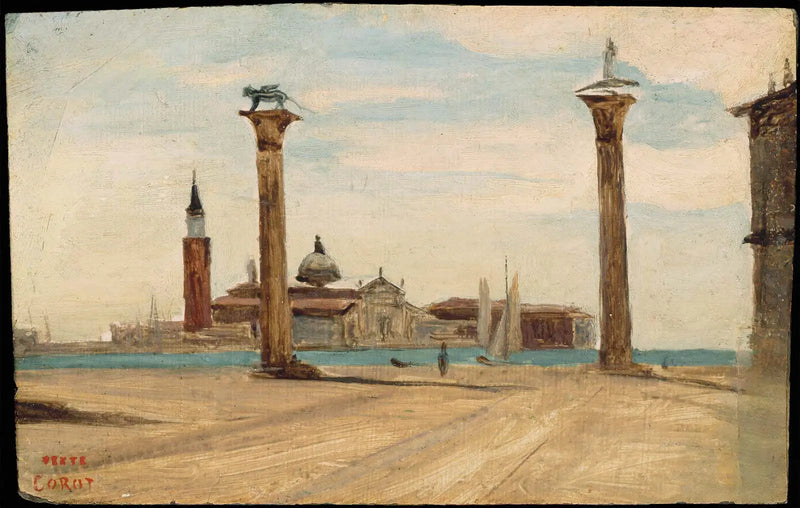 La Piazzetta, Venedik - Jean-Baptiste Camille Corot