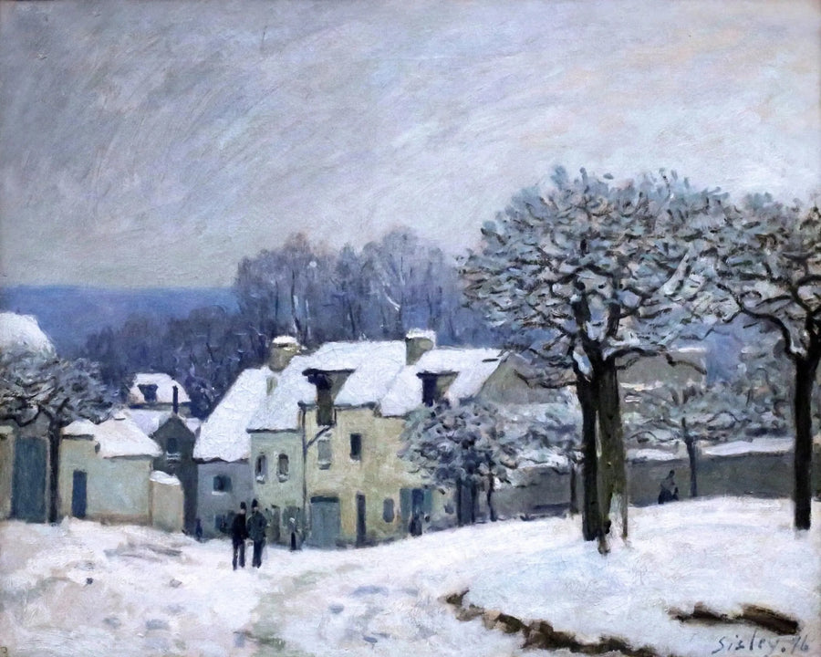 Marly'deki Chenil Meydanı, kar etkisi - Alfred Sisley