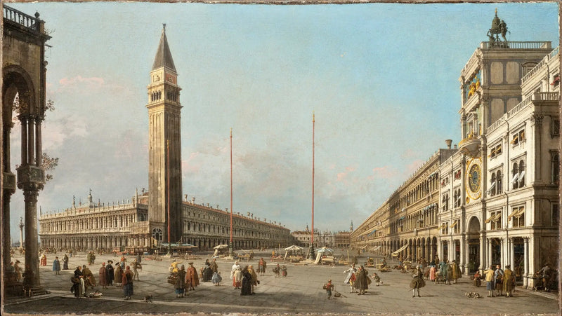 Saint-Marc Meydanı güney ve batı yönüne doğru - Canaletto
