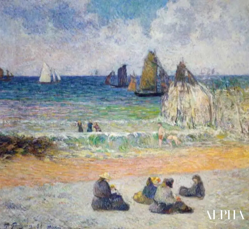 La plage à Dieppe - Paul Gauguin - Reproductions de tableaux et peintures haut de gamme