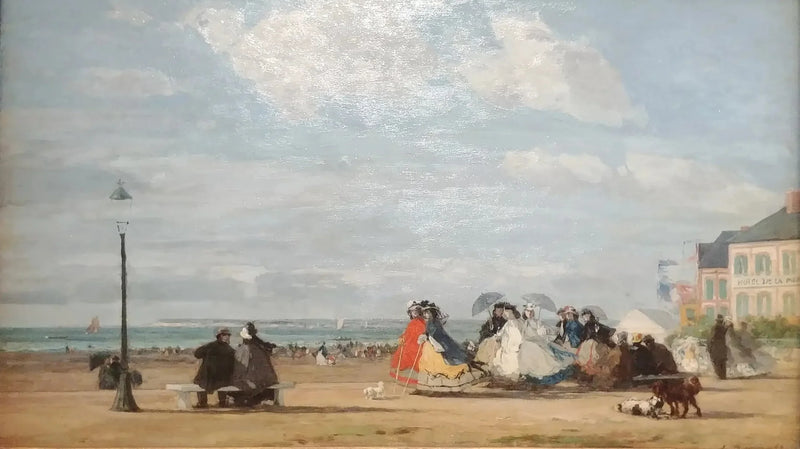 Trouville Plajı - İmparatoriçe Eugénie ve Takımı - Eugène Boudin