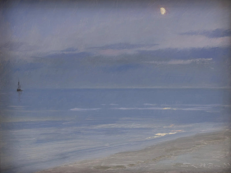 Ay Işığında Skagen Plajı - Peder Severin Krøyer