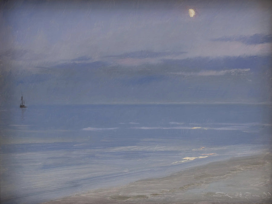 Ay Işığında Skagen Plajı - Peder Severin Krøyer
