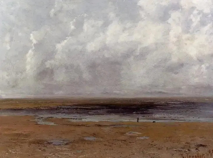 Trouville Plajı Alçak Gelirde - Gustave Courbet