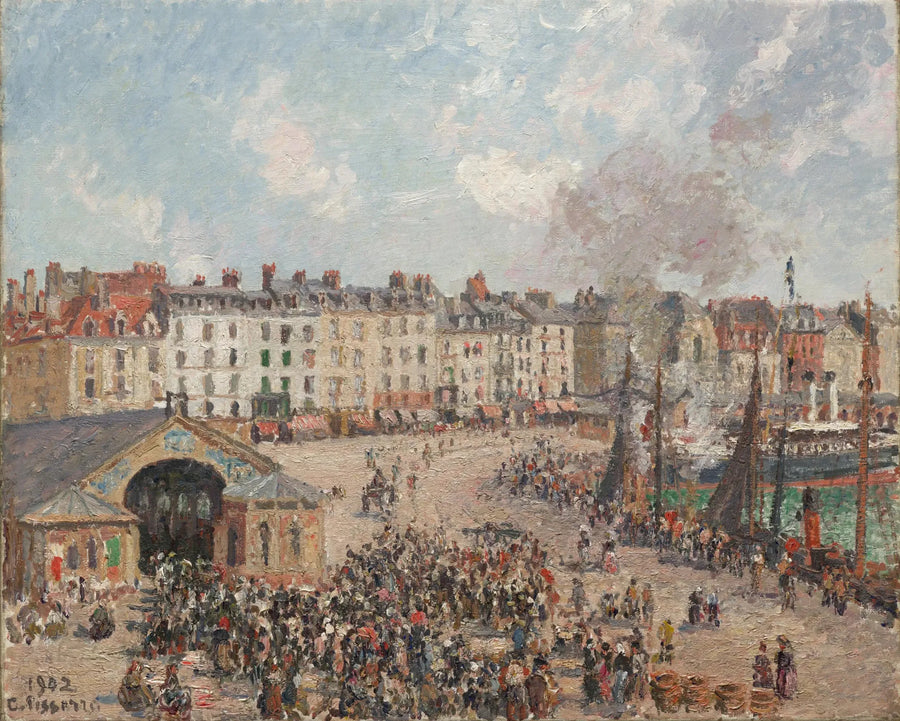 Dieppe'deki Balıkçı Dükkanı - Camille Pissarro