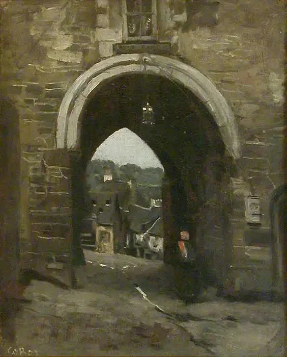 Dinan'daki Jerzual Kapısı - Jean-Baptiste Camille Corot