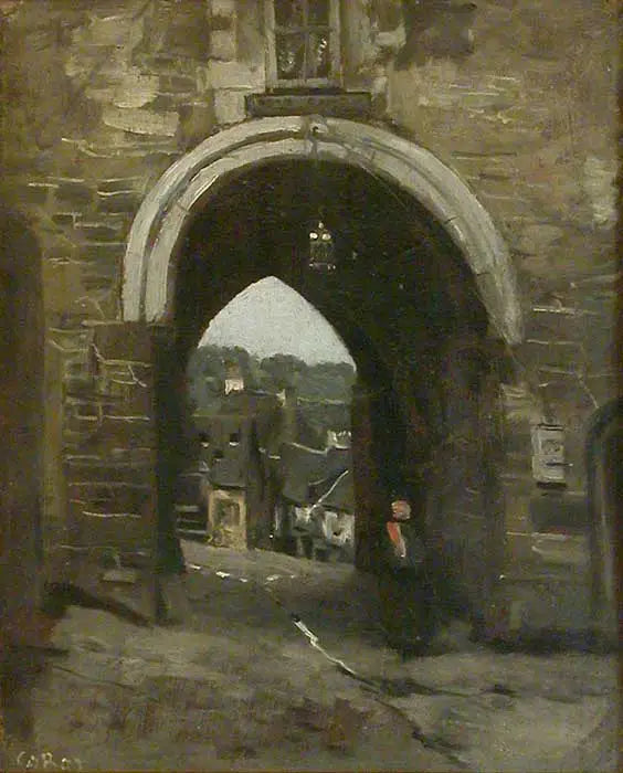Dinan'daki Jerzual Kapısı - Jean-Baptiste Camille Corot