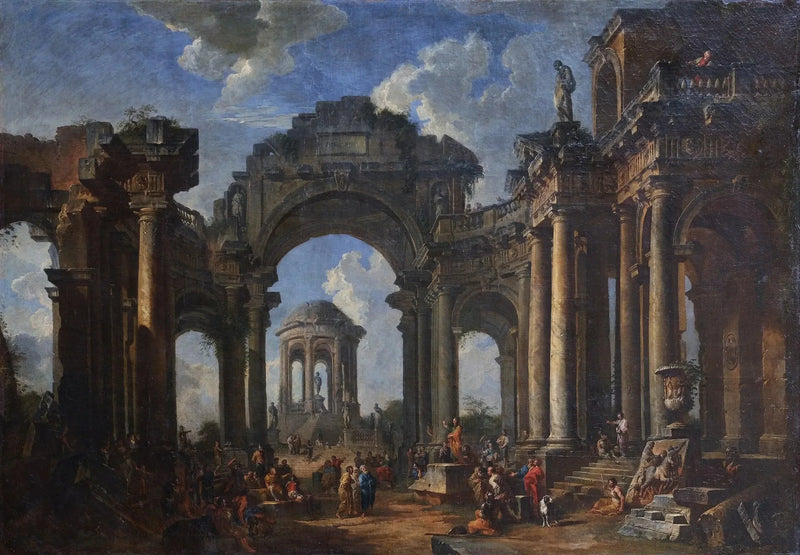 Dörtköşe mimari kalıntılarında bir havarinin vaazı - Giovanni Paolo Panini