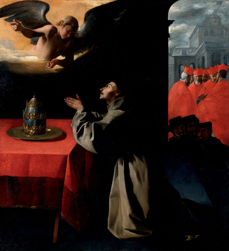 Saint Bonaventure'nin yeni papa seçimindeki duaları - Francisco de Zurbarán
